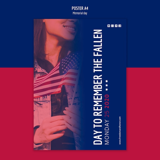 Memorial Day Poster Template Theme – Free Download, Download Free Stock Photo