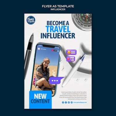 Influencer Concept Flyer Template – Free Download, Download Free Stock Photo