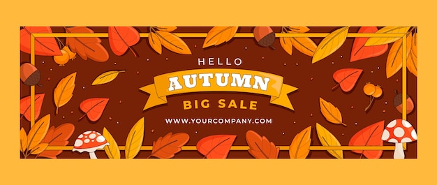 Autumn Season Celebration Twitter Header Template – Free Download