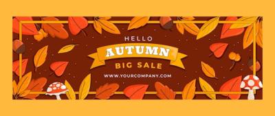 Autumn Season Celebration Twitter Header Template – Free Download