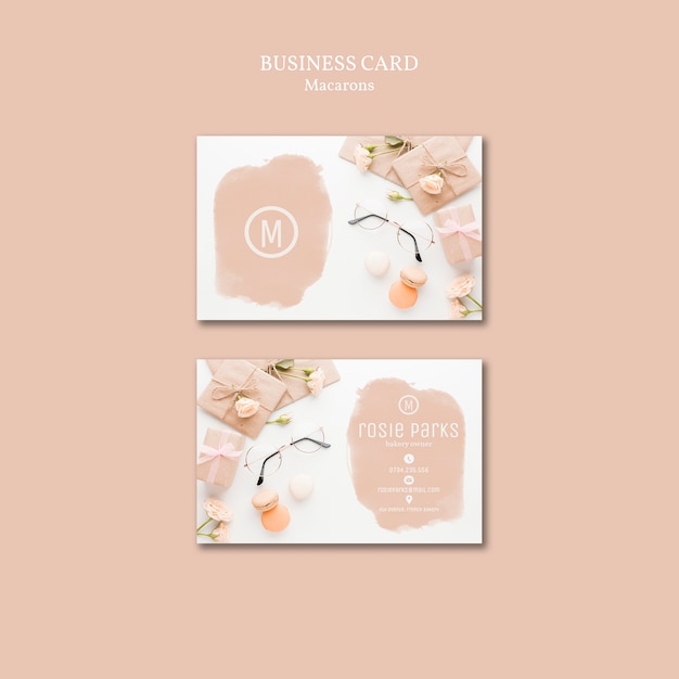 Macarons Business Card Template Theme – Free Download