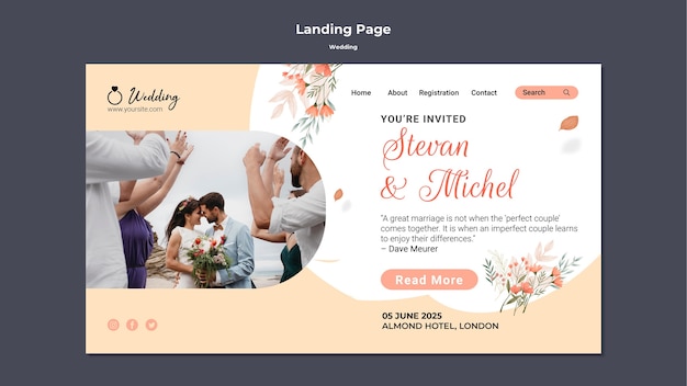 Wedding Landing Page Template Design – Free Download