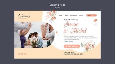 Wedding Landing Page Template Design – Free Download