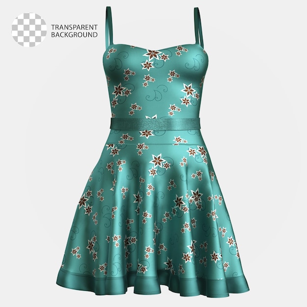 A Dress Female Fashion Cloth Isolated 3D Rendered Illustration – Free Download