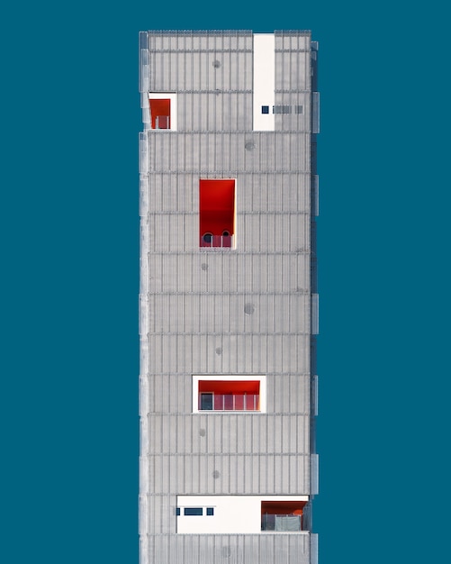 Vertical View of a Grey Metal Structure Under the Blue Sky – Free Stock Photo Download