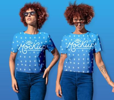 Women’s T-Shirt Mockup for Free Download