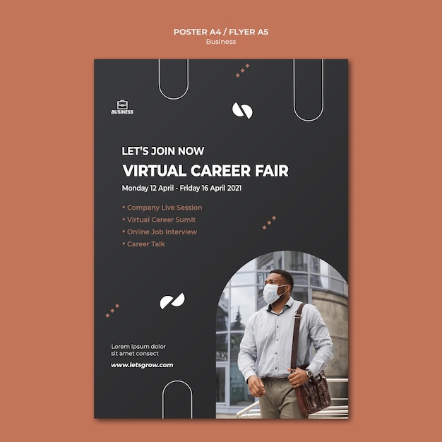 Professional Business Print Template Featuring Photo – Free Download