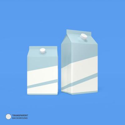 Milk Packaging Isolated Icon 3D Render Illustration – Free Download
