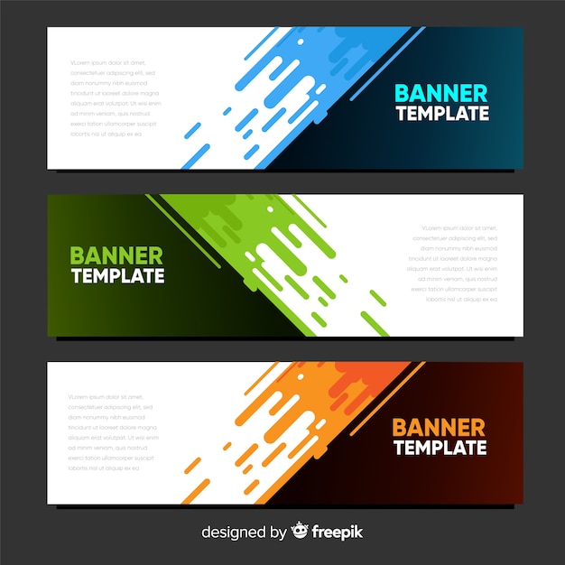 Modern Abstract Banners in Flat Design – Free Download