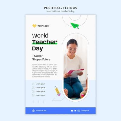 International Teachers Day Poster Template – Free Download