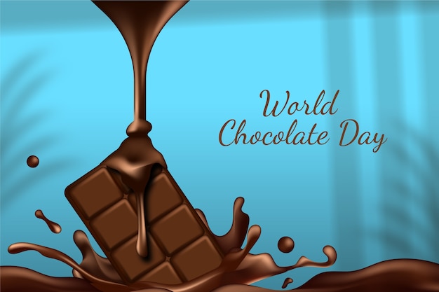 Realistic World Chocolate Day Background Featuring Chocolate – Free Download