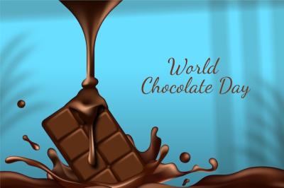 Realistic World Chocolate Day Background Featuring Chocolate – Free Download