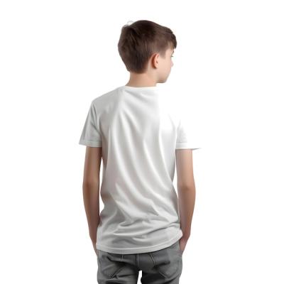 Boy in White T-Shirt Isolated on White Background Mockup for Design – Free Download