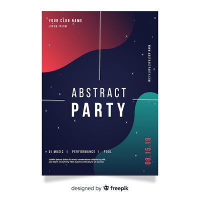 Abstract Shapes Party Poster Template – Download Free Stock Photo