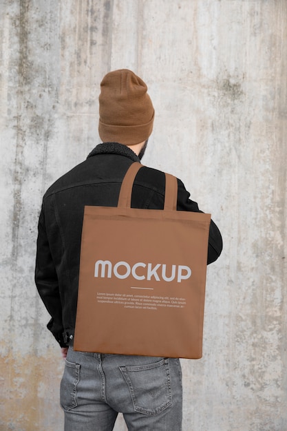 Tote Bag Mockup Displayed Outdoors – Download Free Stock Photo