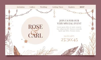 Boho Wedding Celebration Vector Template – Free Download
