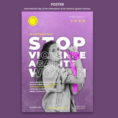 Violence Against Women Awareness Poster Template – Free Download