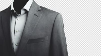 Elegant Gray Suit on Transparent Background for Tailoring and Fashion Design – Free Download