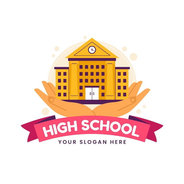 Hand Drawn High School Logo Design – Free Download