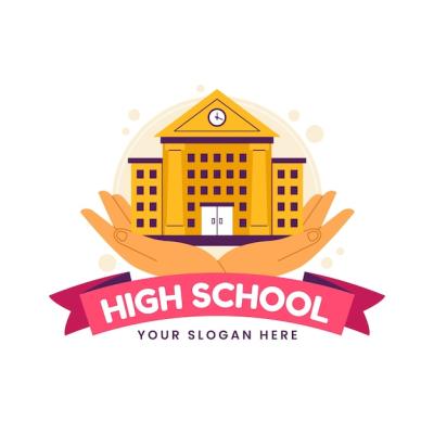 Hand Drawn High School Logo Design – Free Download