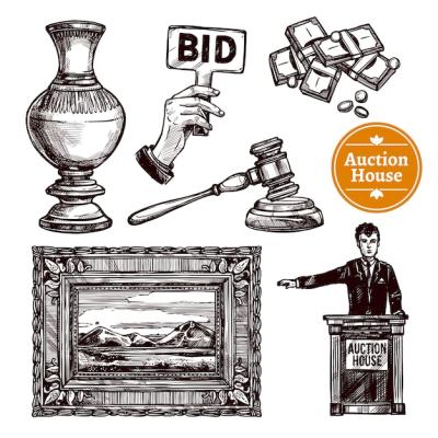 Hand Drawn Auction Set – Free Download