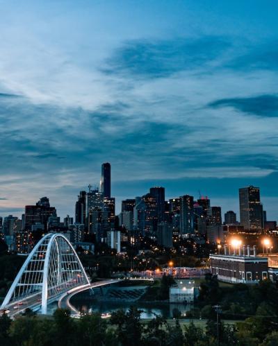 Busy City Reflected in River – Free Download