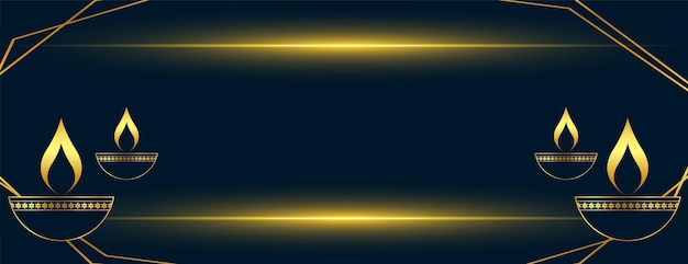 Diwali Festival Golden Black Banner with Text Space – Free Download