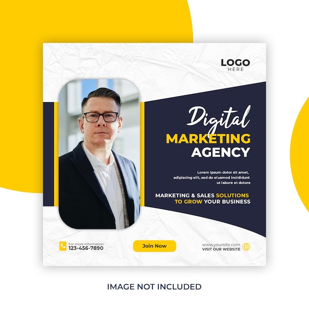 Digital Marketing Social Media Post and Corporate Web Banner Template – Free Download