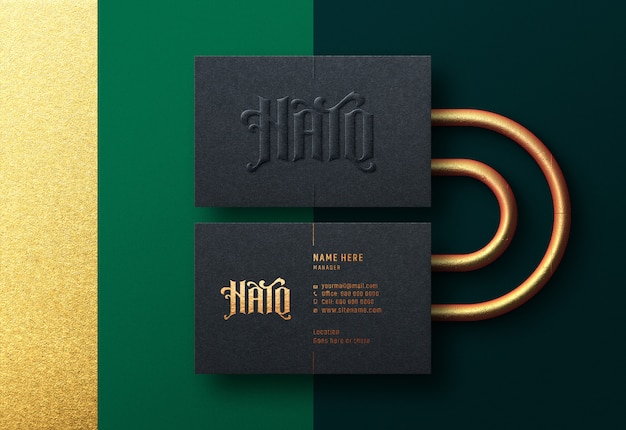 Black Business Card Mockup – Free Download