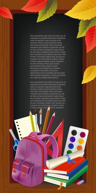 Sample Text in Wooden Frame with Leaves and Supplies – Free Stock Photo Download