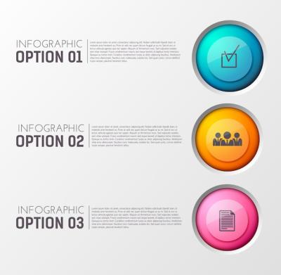 Infographic Template Featuring Three Editable Text Options and Circle Icons – Free Download