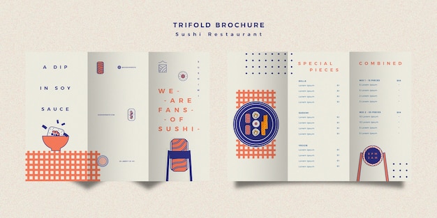 Sushi Restaurant Brochure Template – Download Free Stock Photo