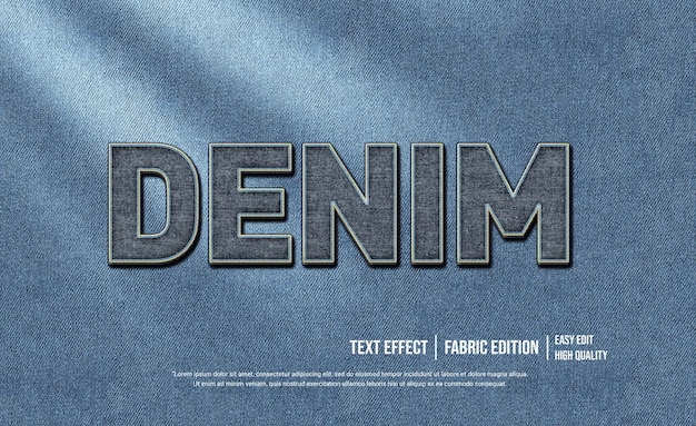 Denim 3D Text Style Effect Template – Free Download