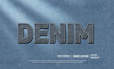 Denim 3D Text Style Effect Template – Free Download