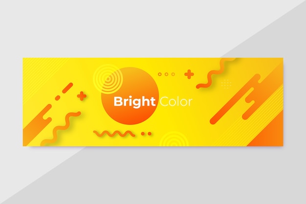 Bright Color Banner in Hand Drawn Flat Design – Free Download