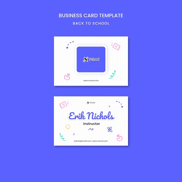 Back to School Business Card – Free Download, Download Free Stock Photo