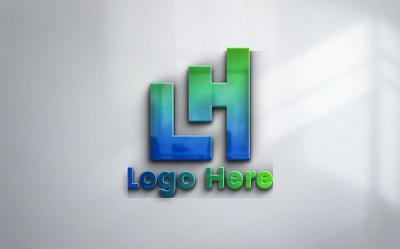 3D Logo Mockup with LH LETTER for Stunning Visuals – Free Download