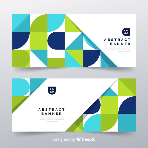 Modern Abstract Banners in Flat Design – Free Download