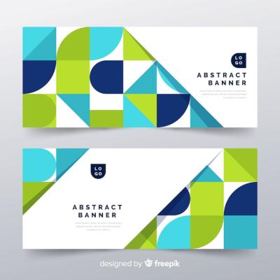 Modern Abstract Banners in Flat Design – Free Download