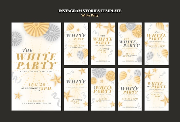 All White Party Template Design – Free Download