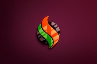 3D Realistic Reflective Logo Mockup – Free to Download