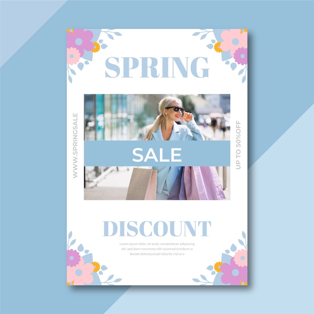 Spring Sale Poster Template – Download Free Stock Photo
