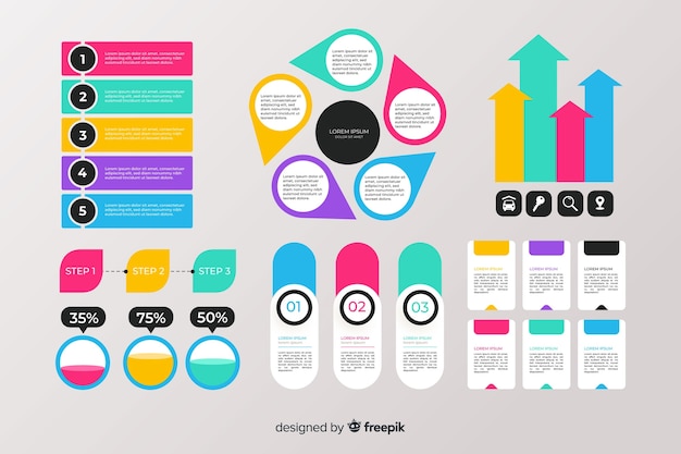 Flat Infographic Element Collection – Free Download