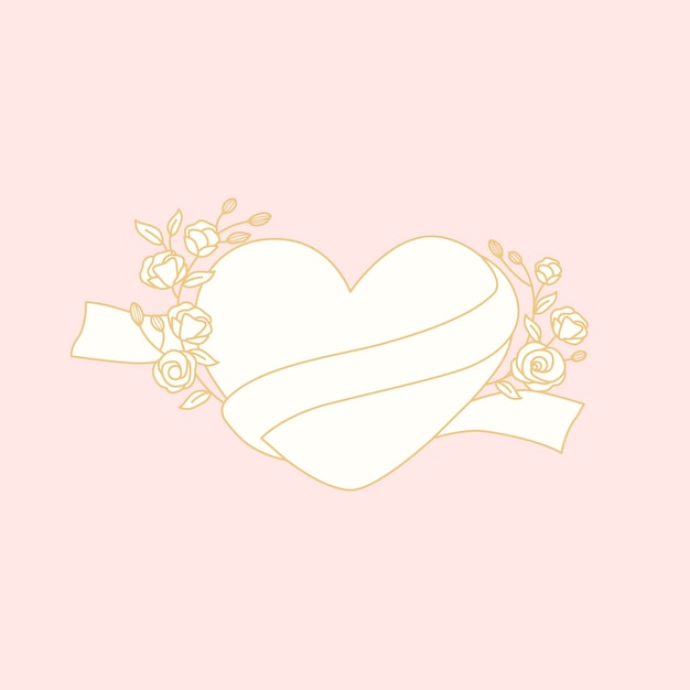 Yellow Heart Doodle on a Pink Background Vector – Free to Download