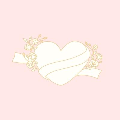 Yellow Heart Doodle on a Pink Background Vector – Free to Download