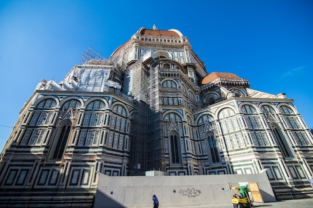 Stunning Sunrise View of Florence Cathedral Santa Maria del Fiore in Empty Streets and Square, Tuscany, Italy – Free Download