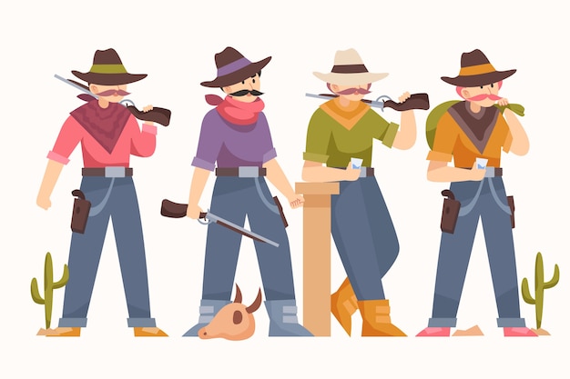 Flat Design Gaucho Character Collection – Free Download