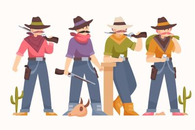 Flat Design Gaucho Character Collection – Free Download