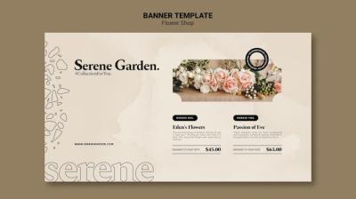 Flowershop Horizontal Banner Template – Free Download