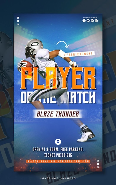 Soccer Player of the Match Social Media Story Template – Free Download
